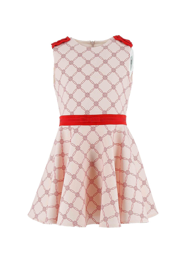 Elisabetta Franchi Pink and Red Monogram Dress