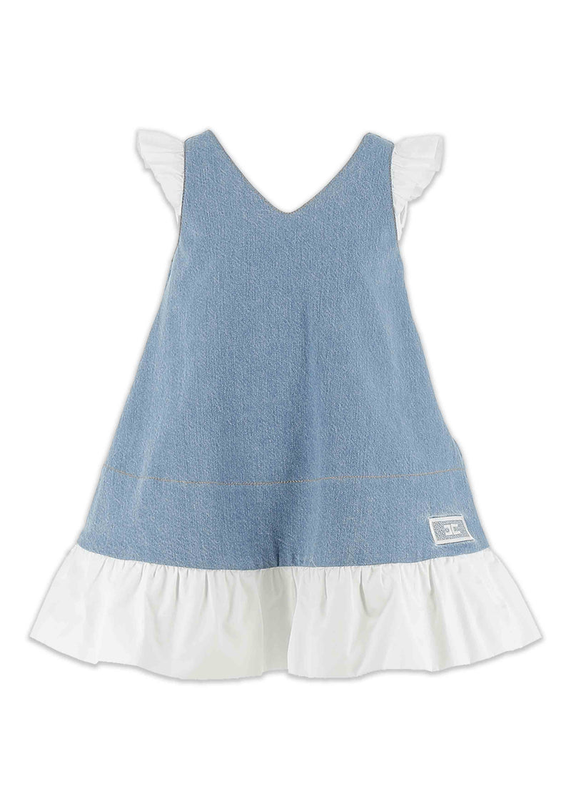 Elisabetta Franchi Denim Frill Dress