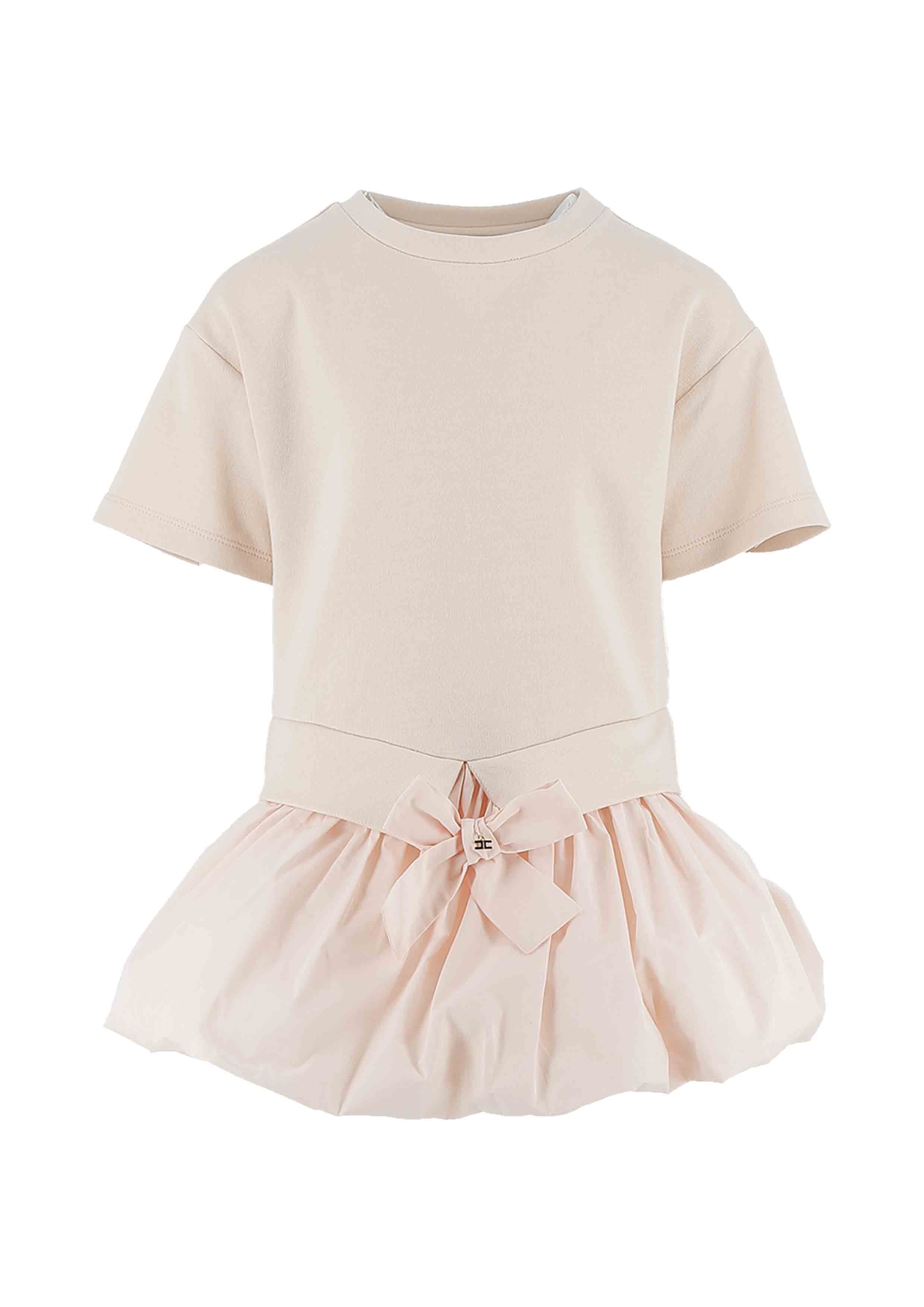 Elisabetta Franchi Pink Sweatshirt Dress with Balloon Skirt