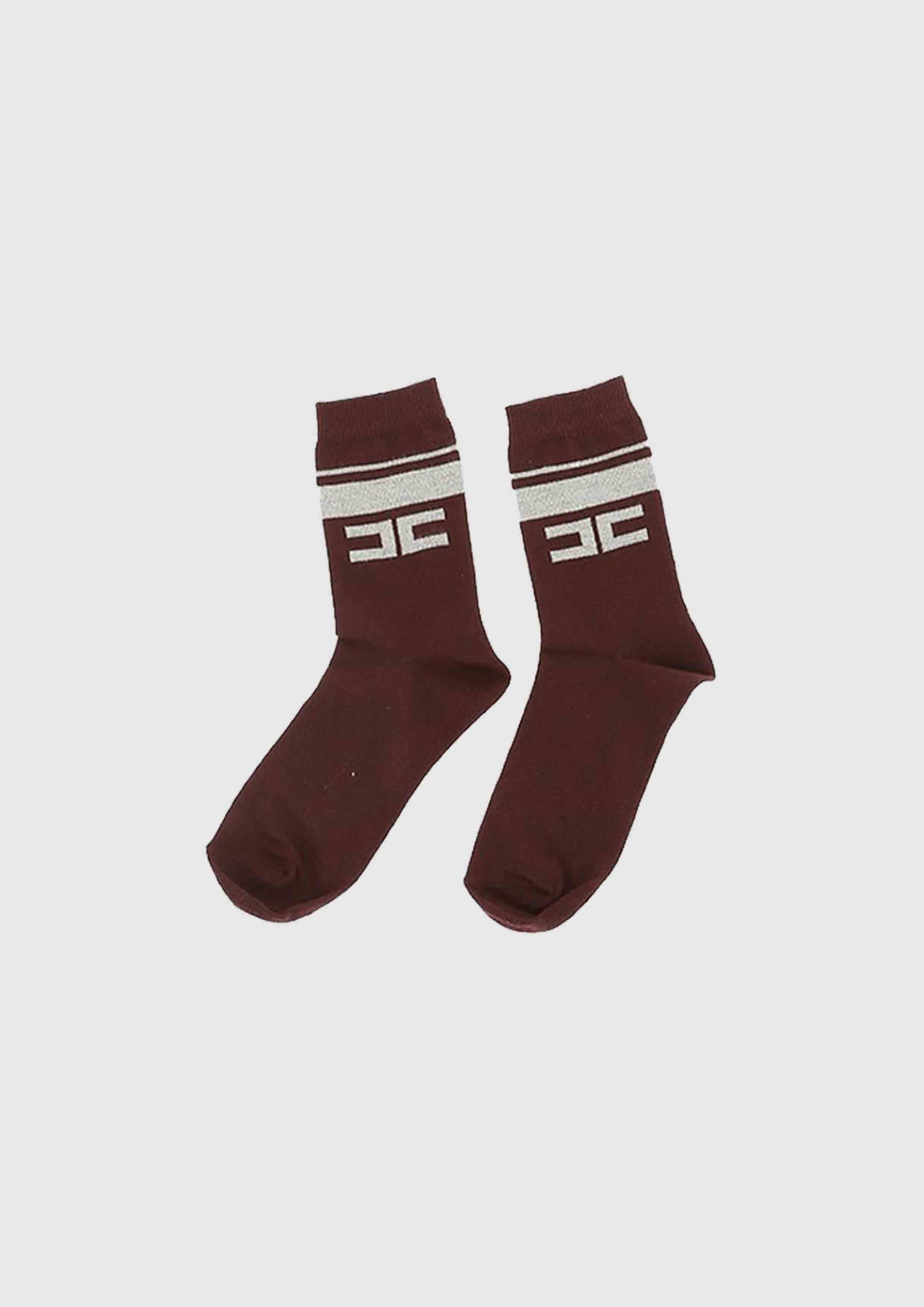 Elisabetta Franchi Burgundy knitted Socks