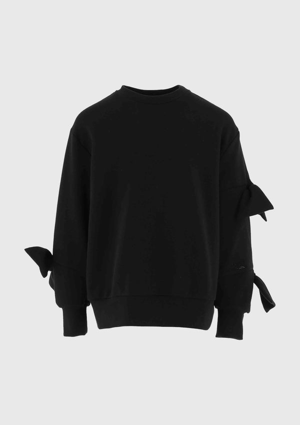 Elisabetta Franchi Black Bow Knots Sweatshirt