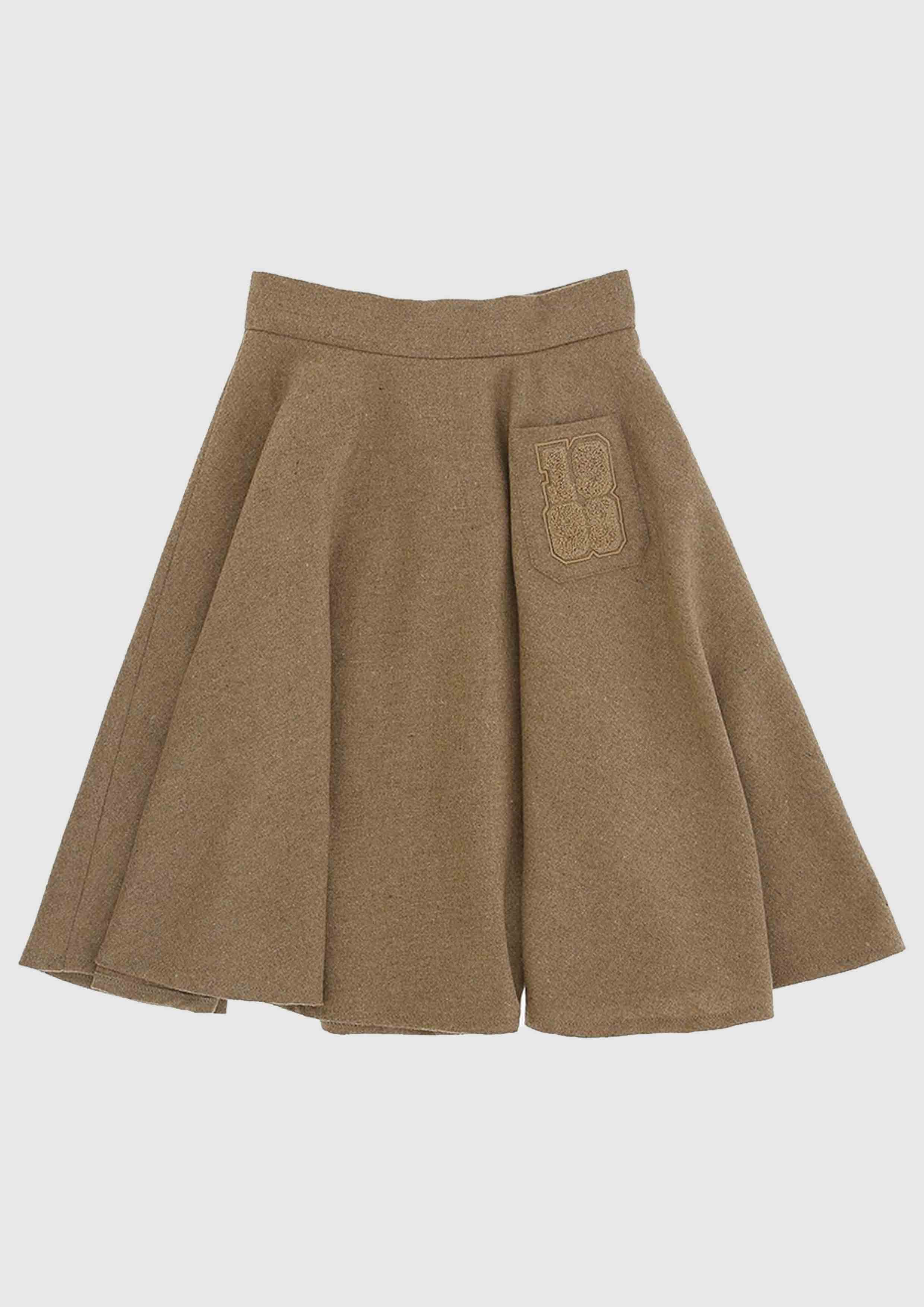 Elisabetta Franchi Camel Wool-mix Skirt