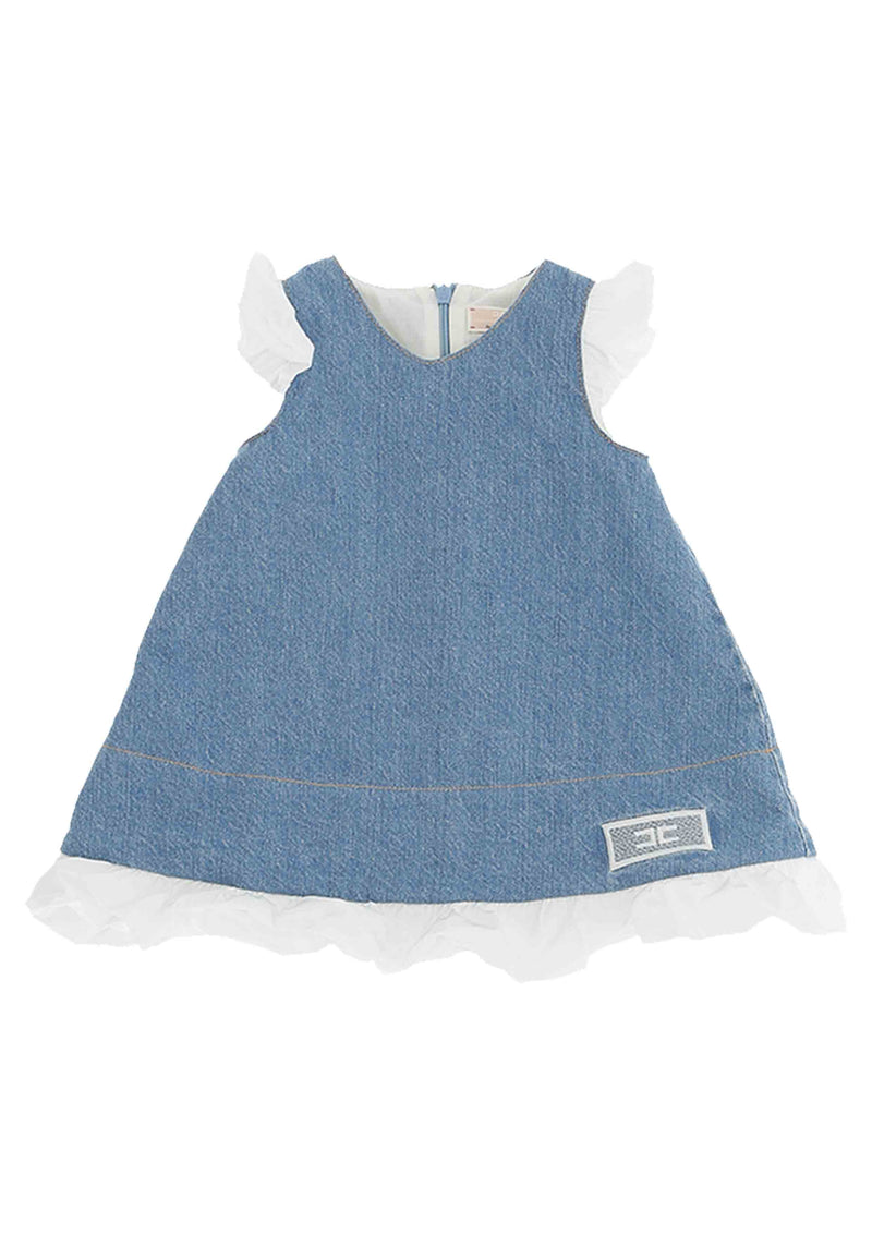 Elisabetta Franchi Denim Frill Dress