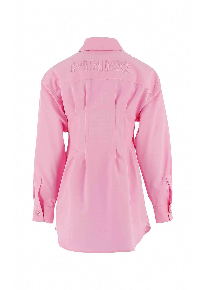 Pinko Up Pink Poplin Darts Dress