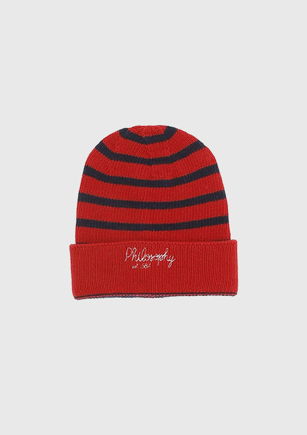 Philosophy Red Stripe Knitted Hat