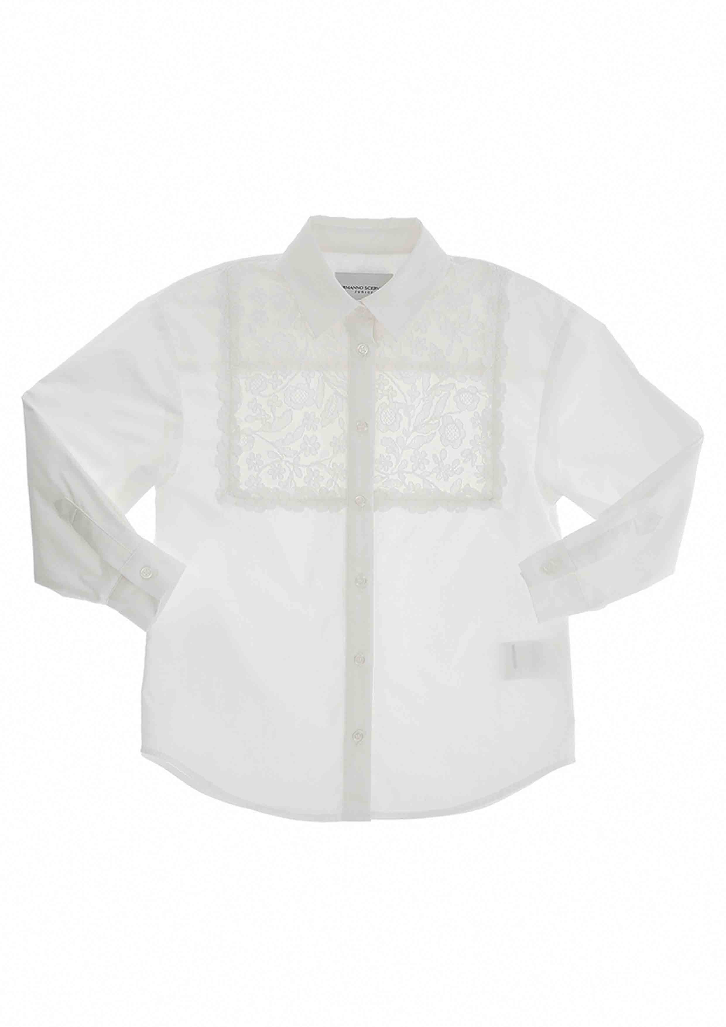 Ermanno Scervino White Shirt with Lace Bib