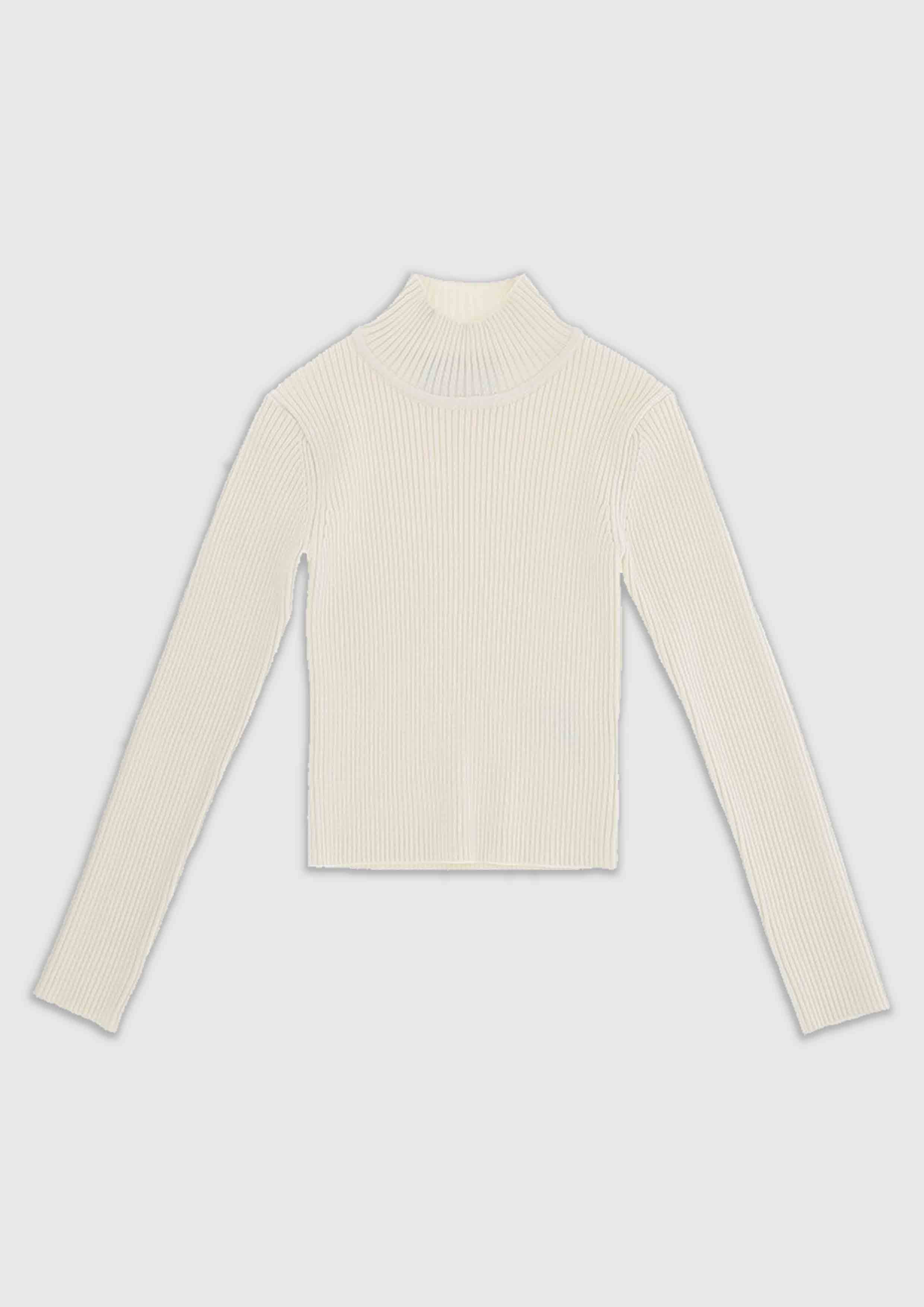 Ermanno Scervino Ivory Ribbed Turtleneck