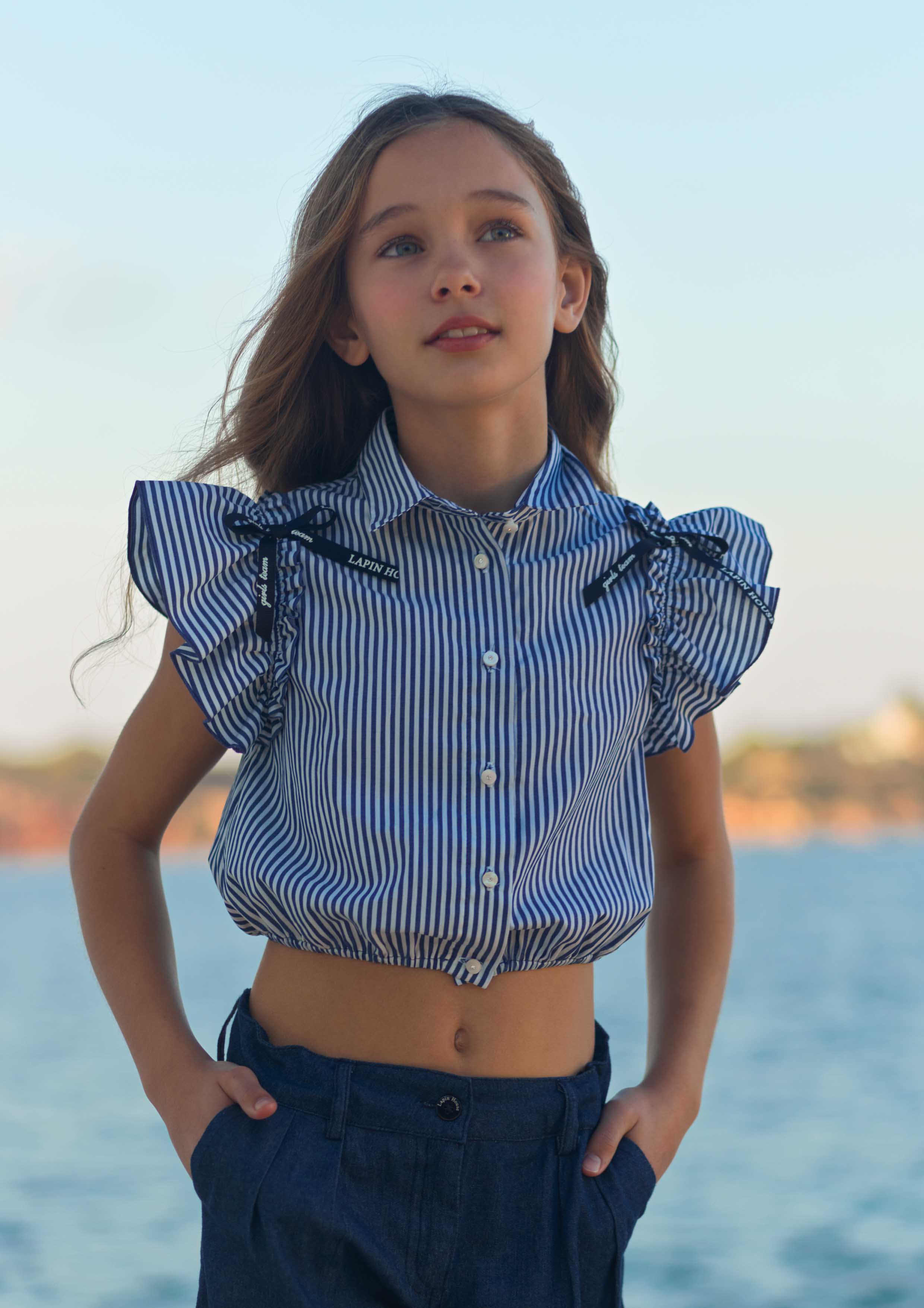 Lapin House Stripe Cropped Shirt