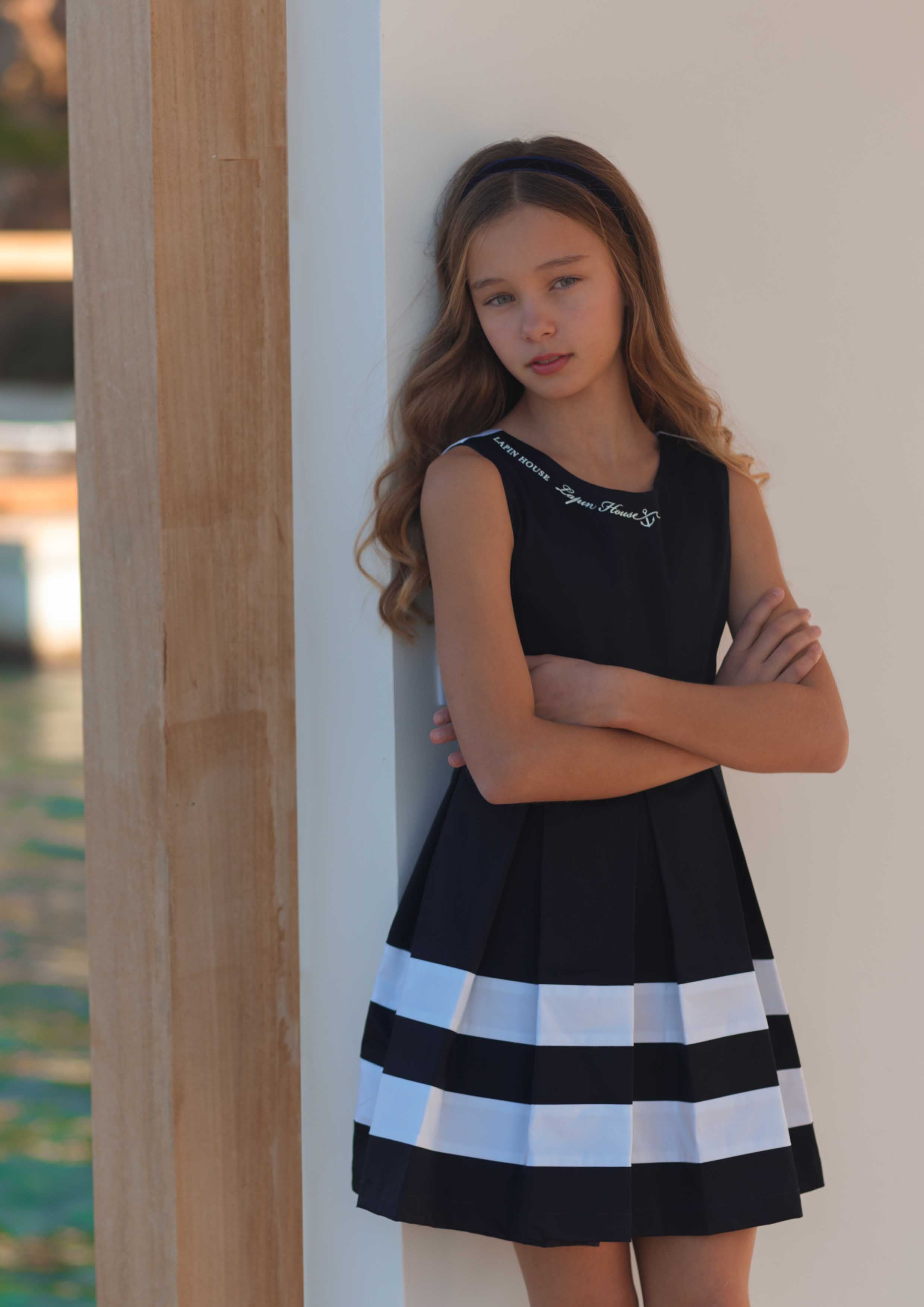 Lapin House Navy Nautical Dress