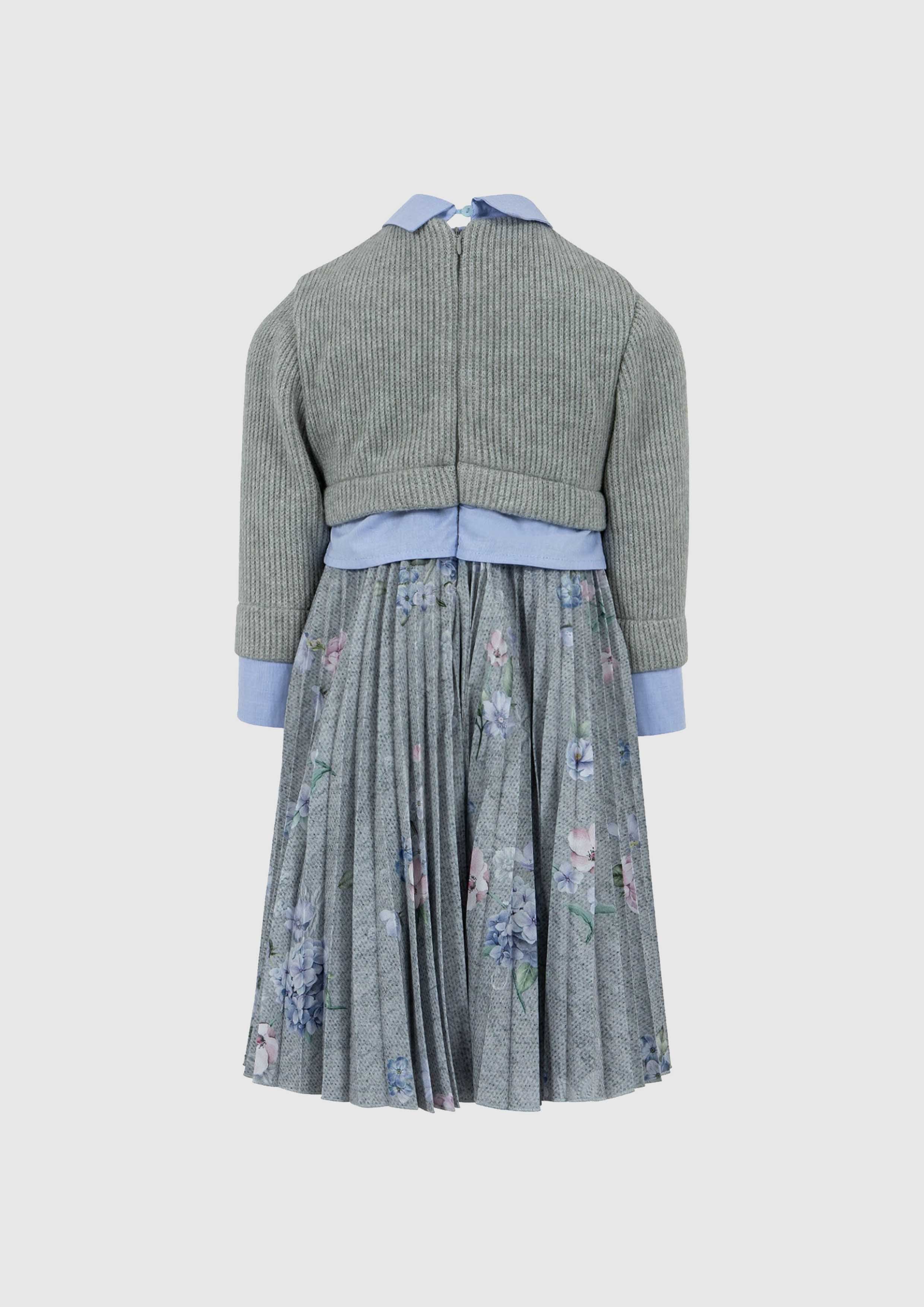 Grey Pleated Dress