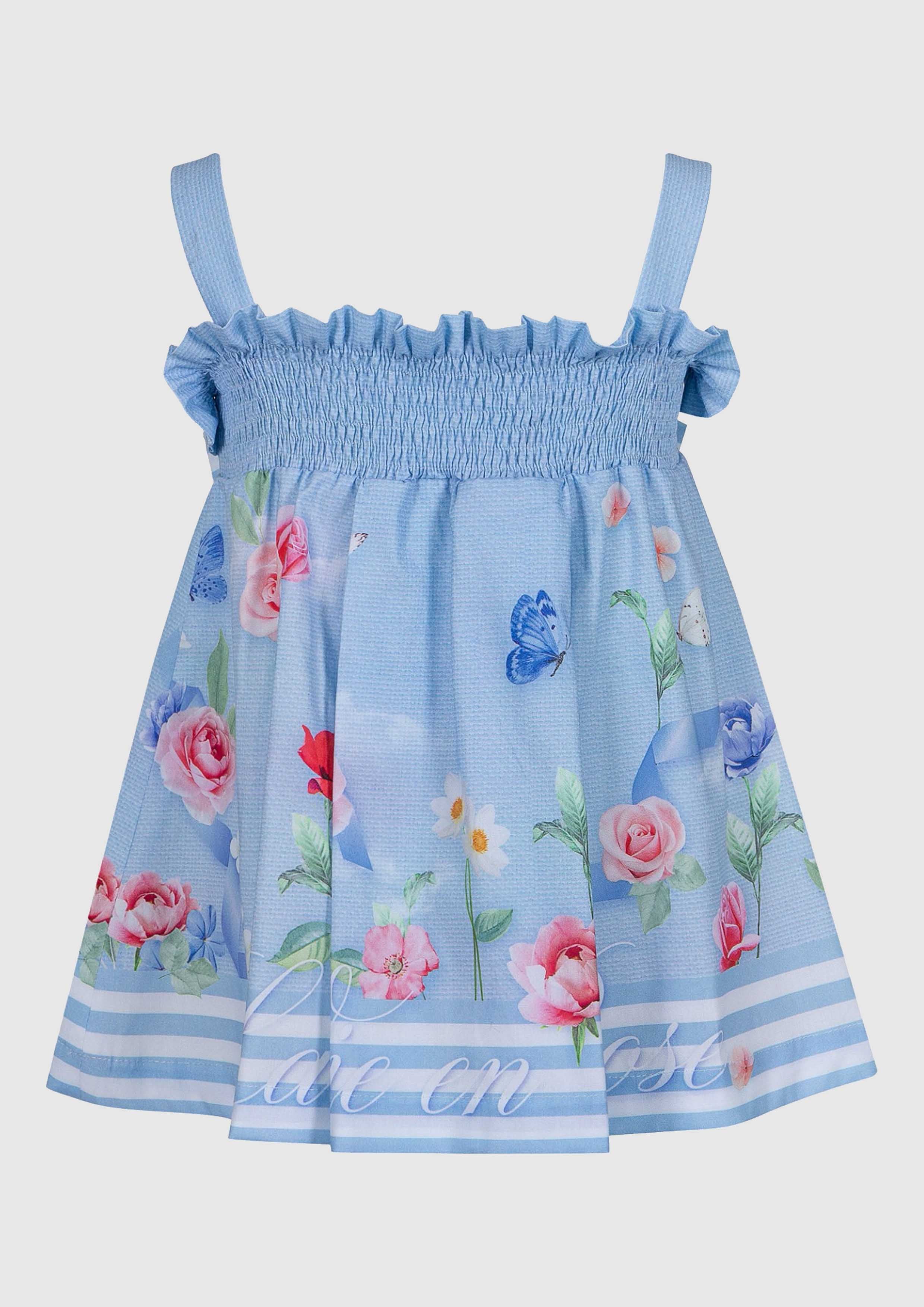 Lapin House Blue Smocked Dress