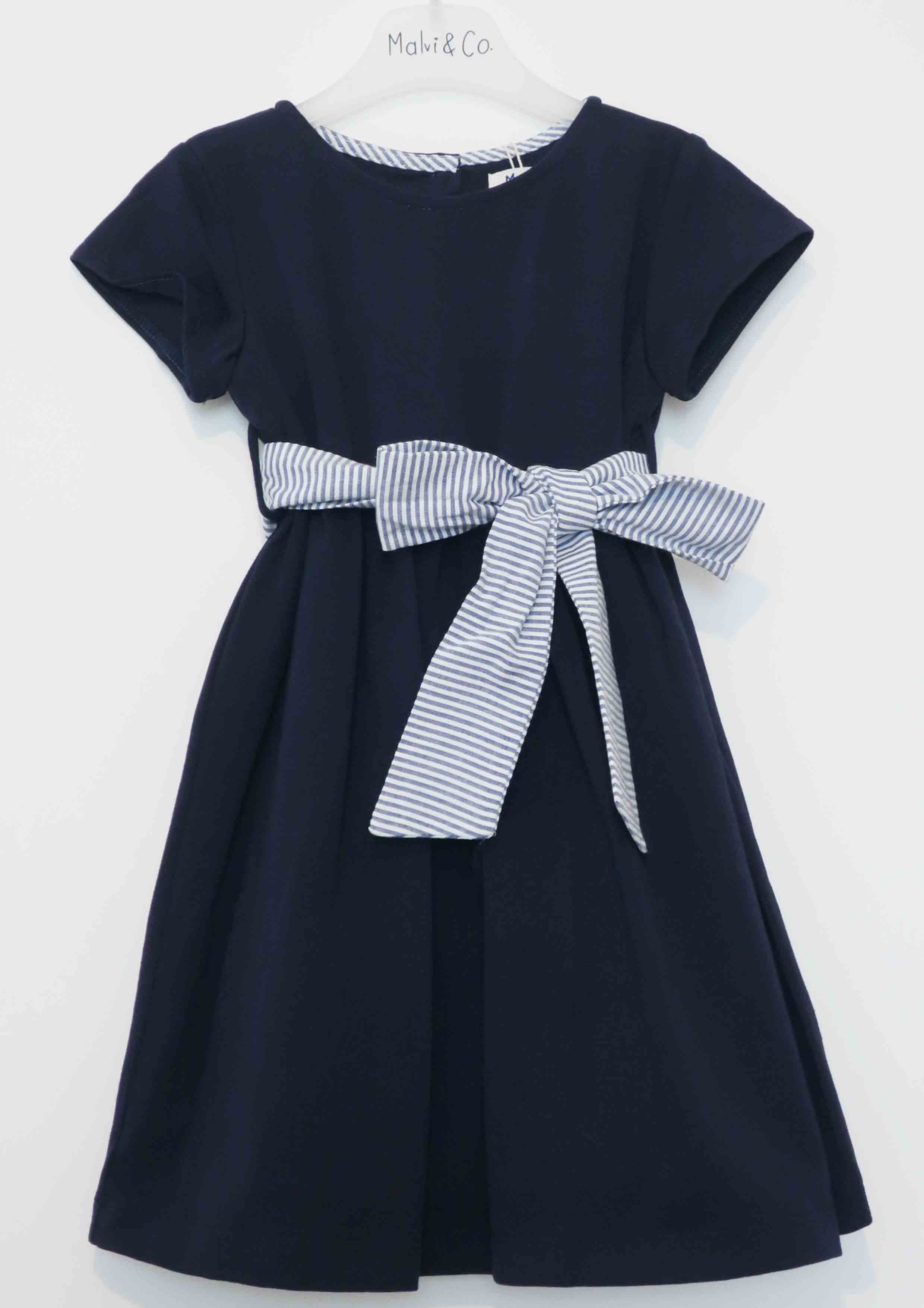 Malvi & co Navy Dress with Bow