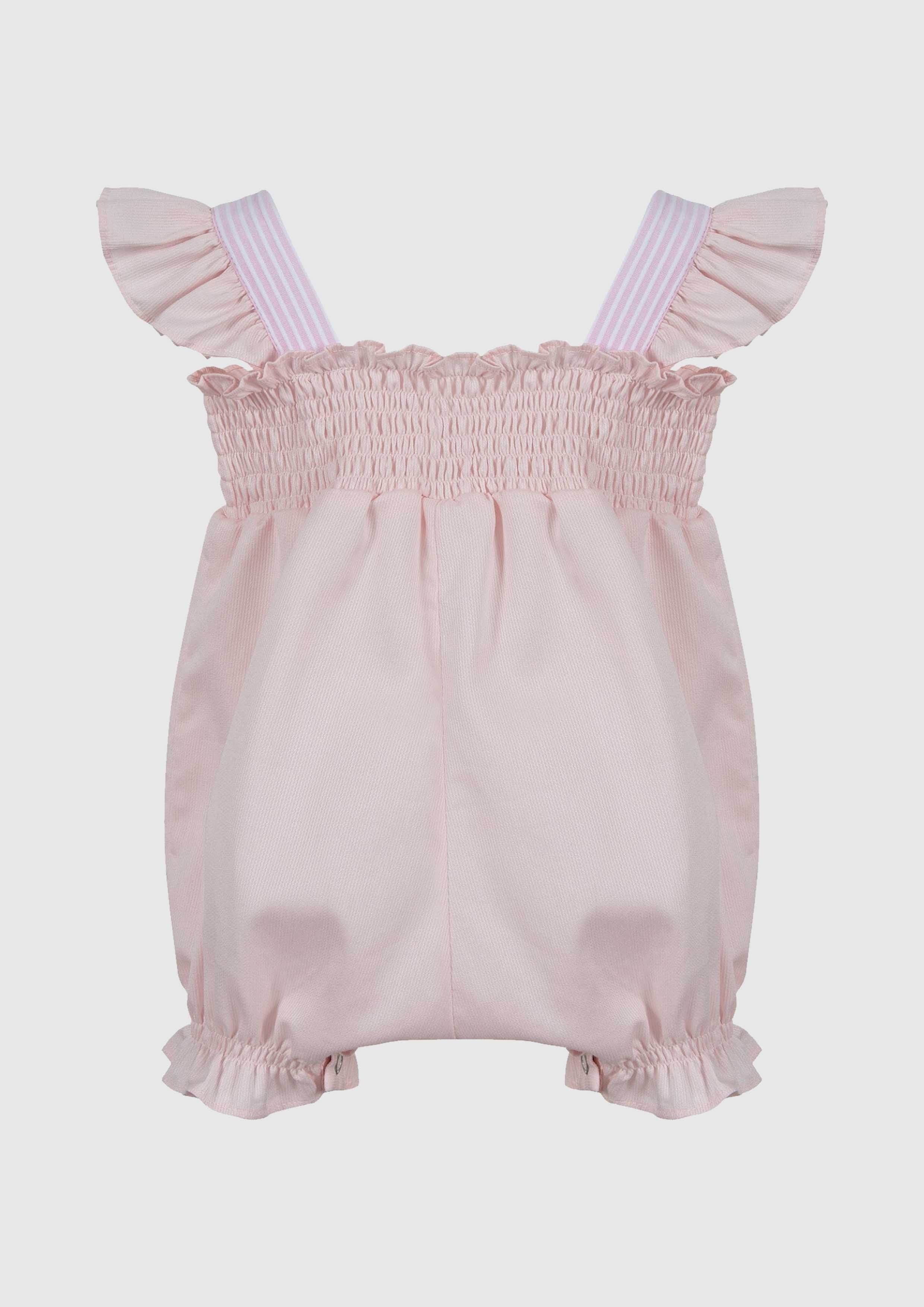 Lapin House Pink Smocked Onesie with Bow