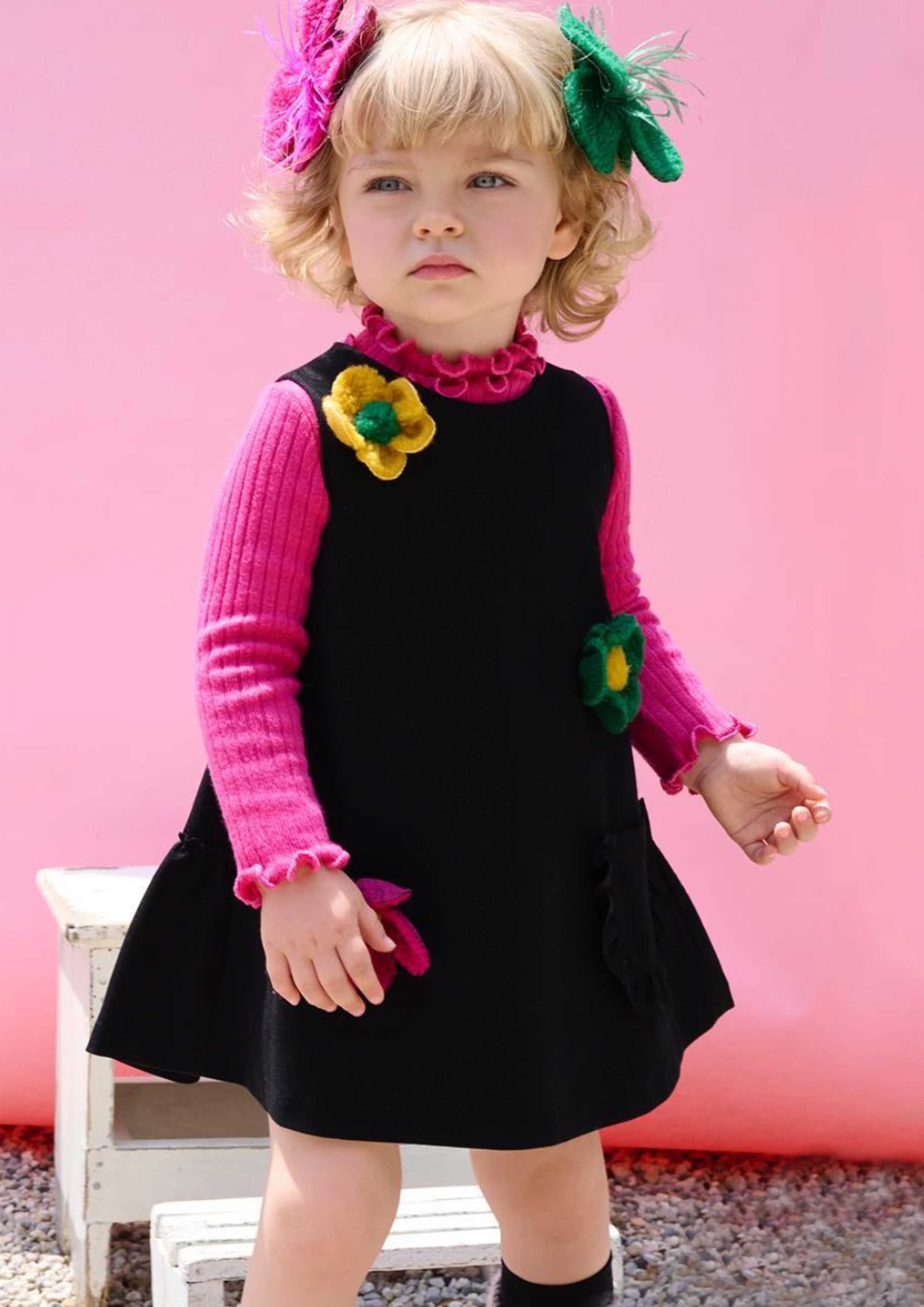 Elsy Black and Pink Dress Set