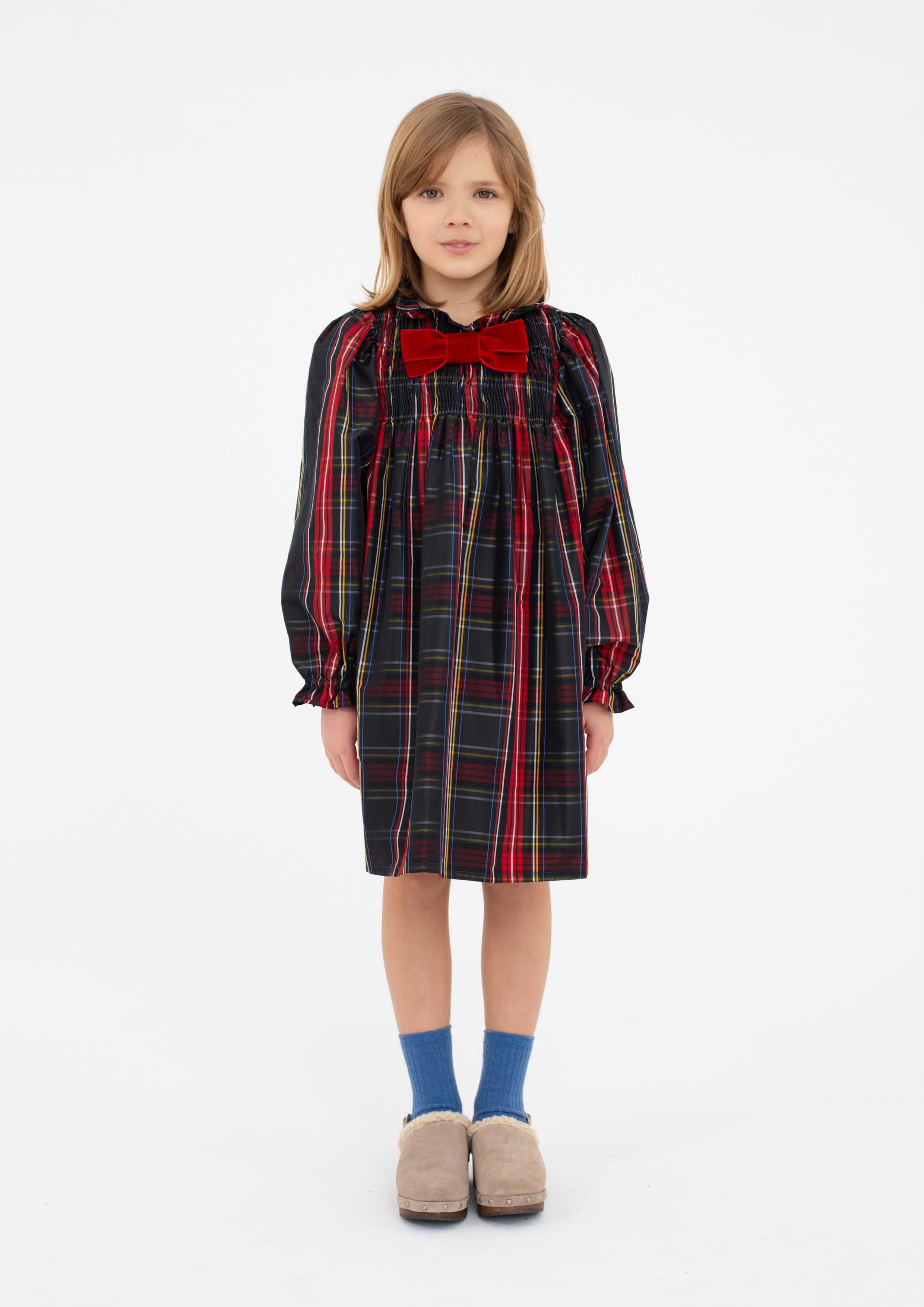 Piccola Ludo Festive Red Check Dress