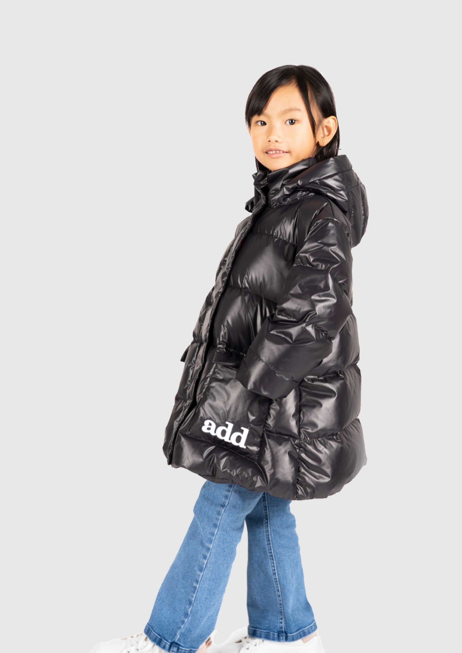 Add hooded down coat online