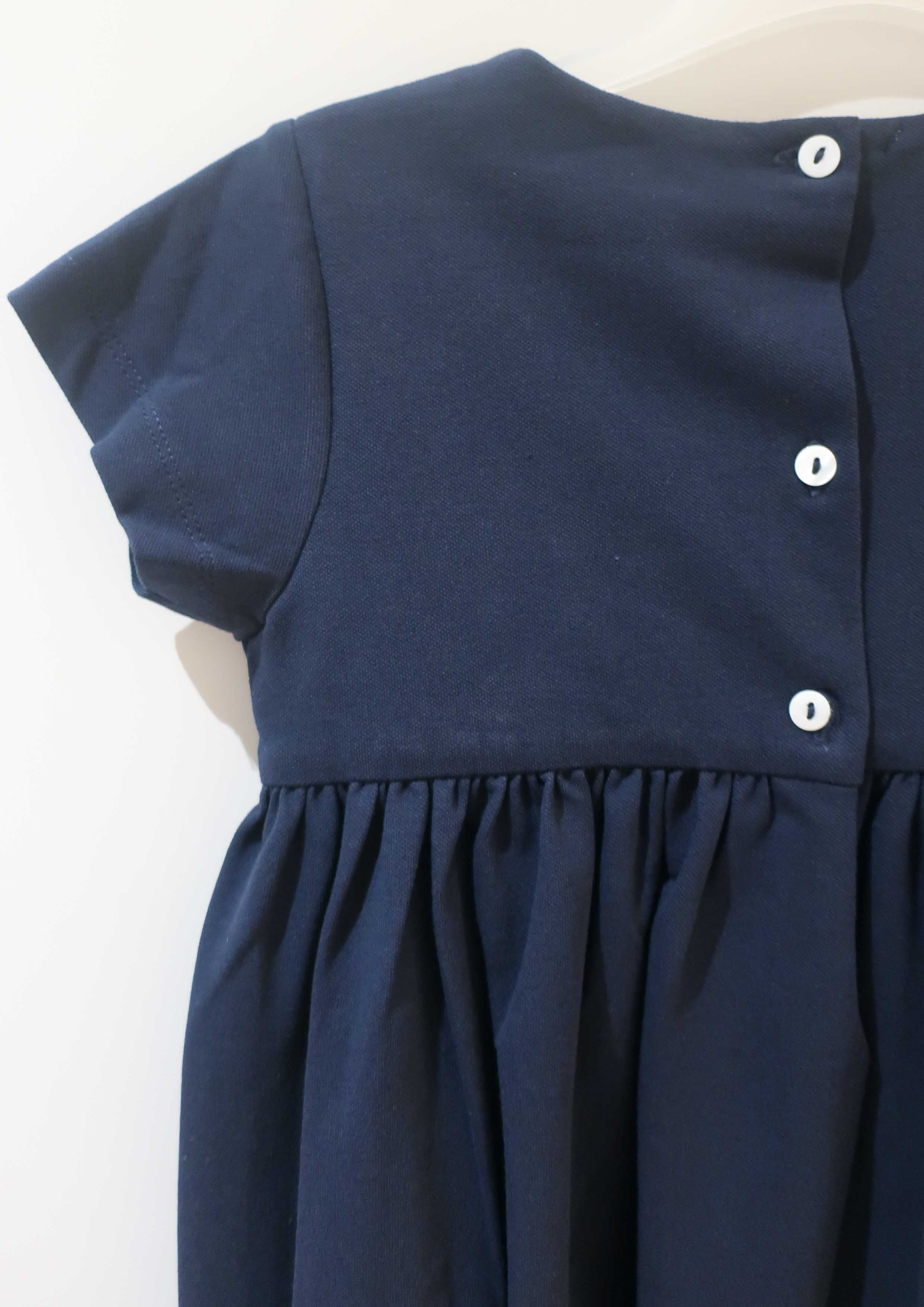 Malvi & Co Navy Piquet Jersey Dress With Ribbons