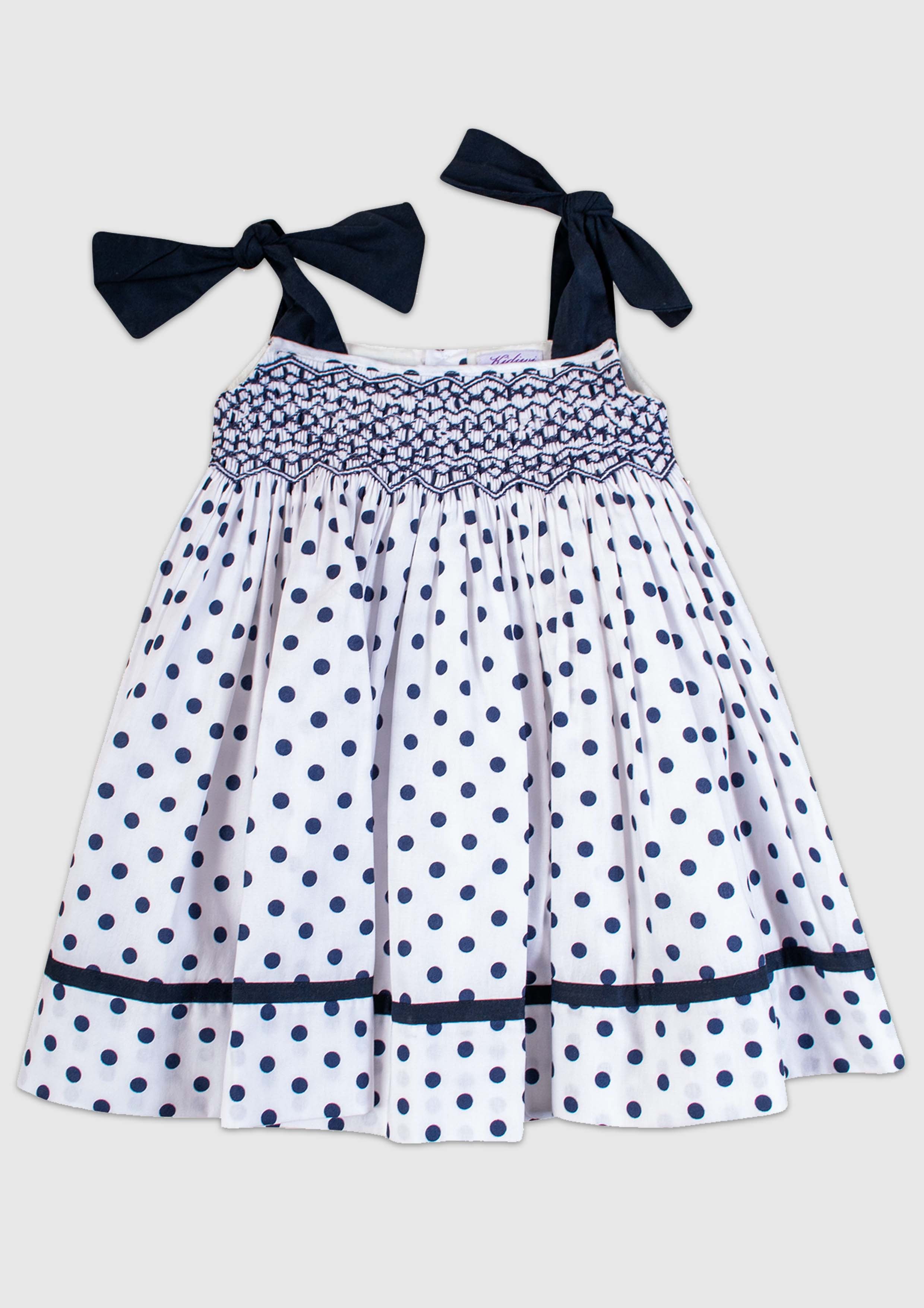 Kidiwi Edwige Polka Dot Smocked Pinafore