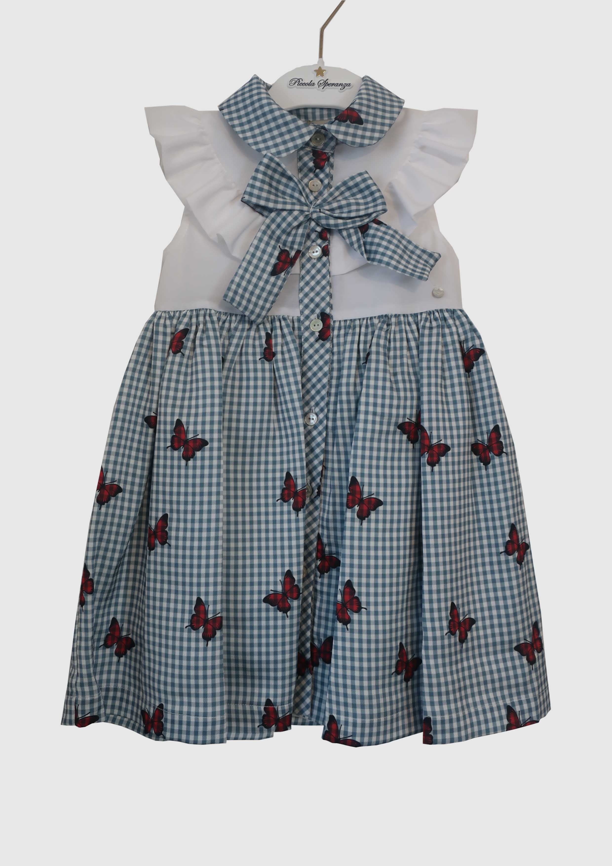 Grey Gingham Butterfly Dress