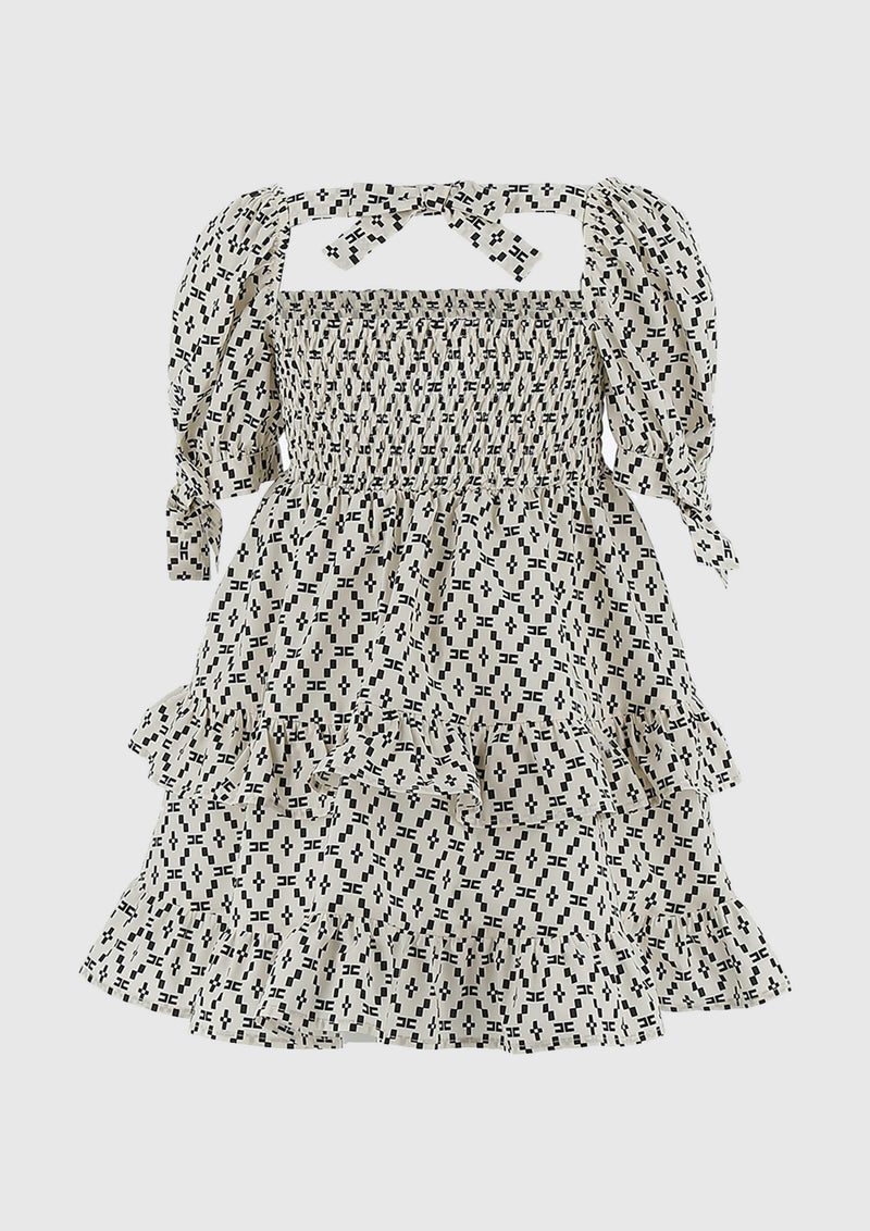Elisabetta Franchi lozenge print dress with bows