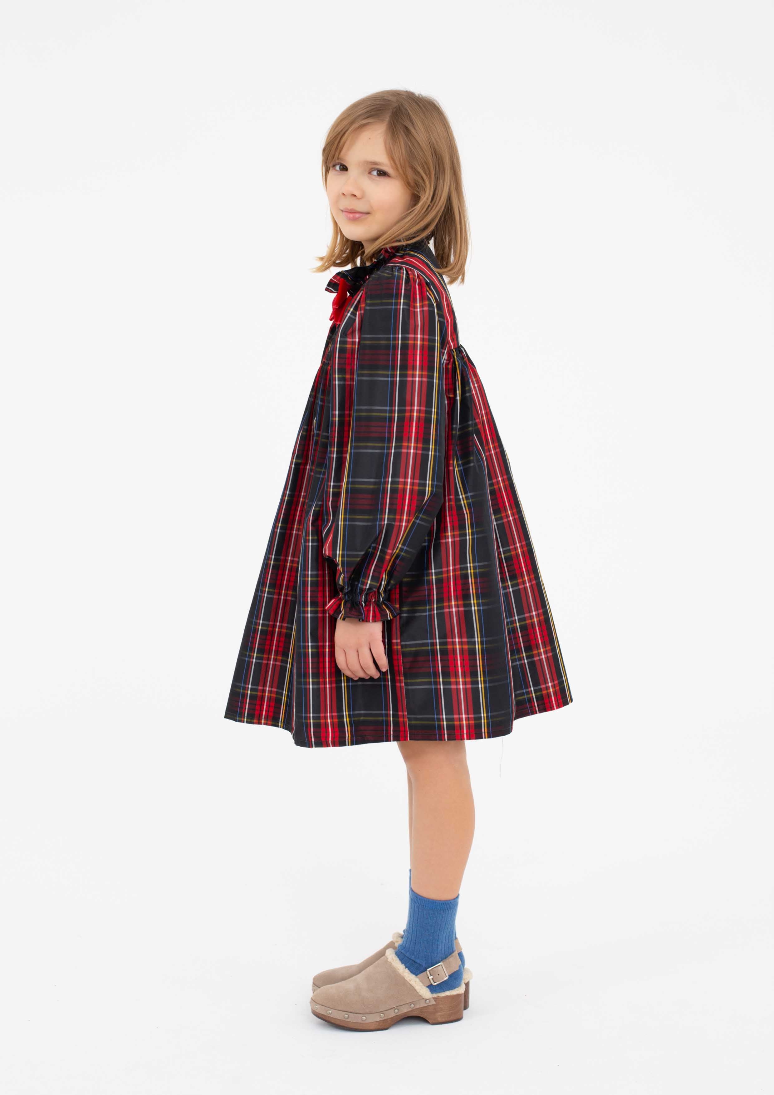 Piccola Ludo Festive Red Check Dress