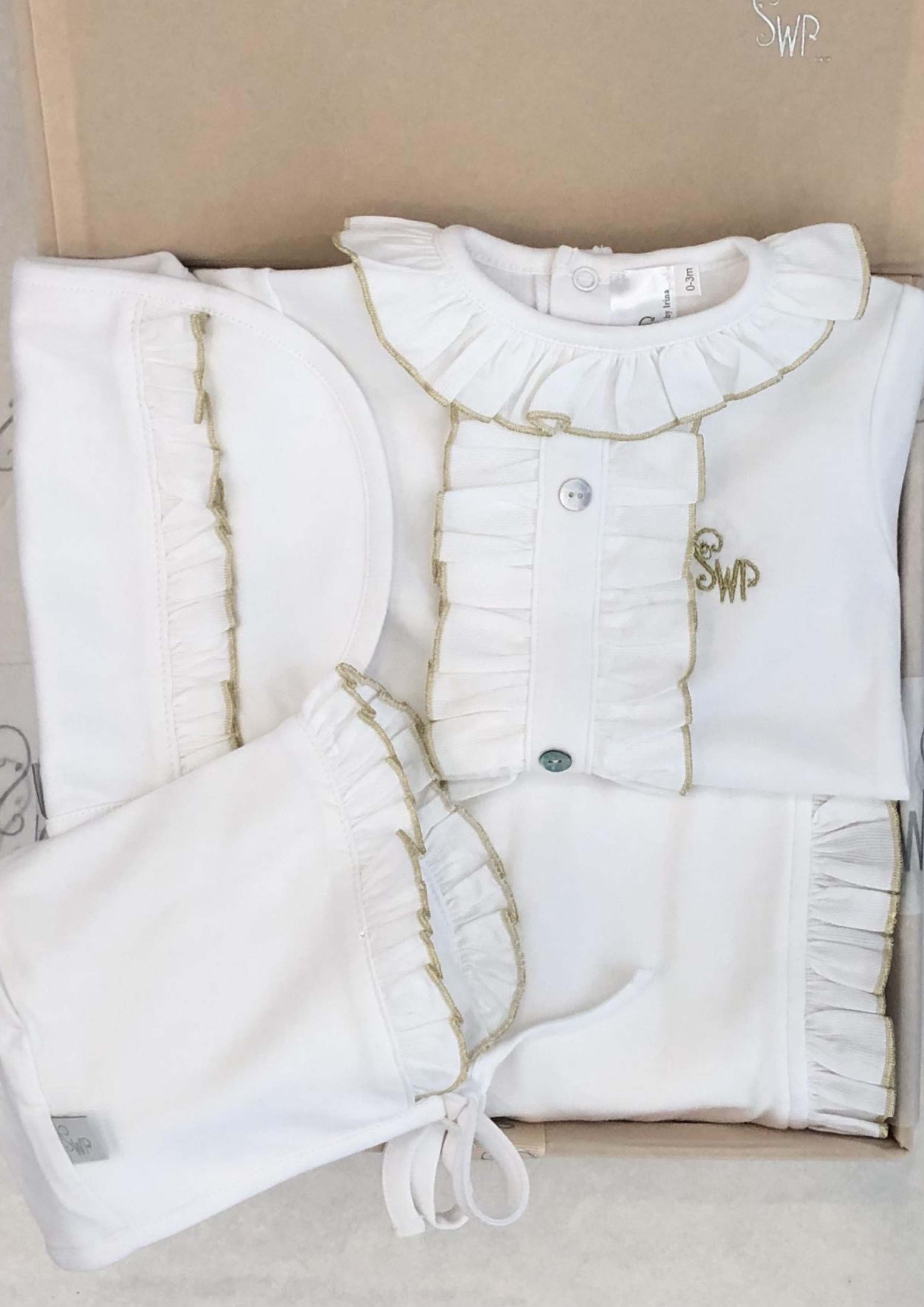 Luxe Collection White 4 Piece Baby Gift Set.