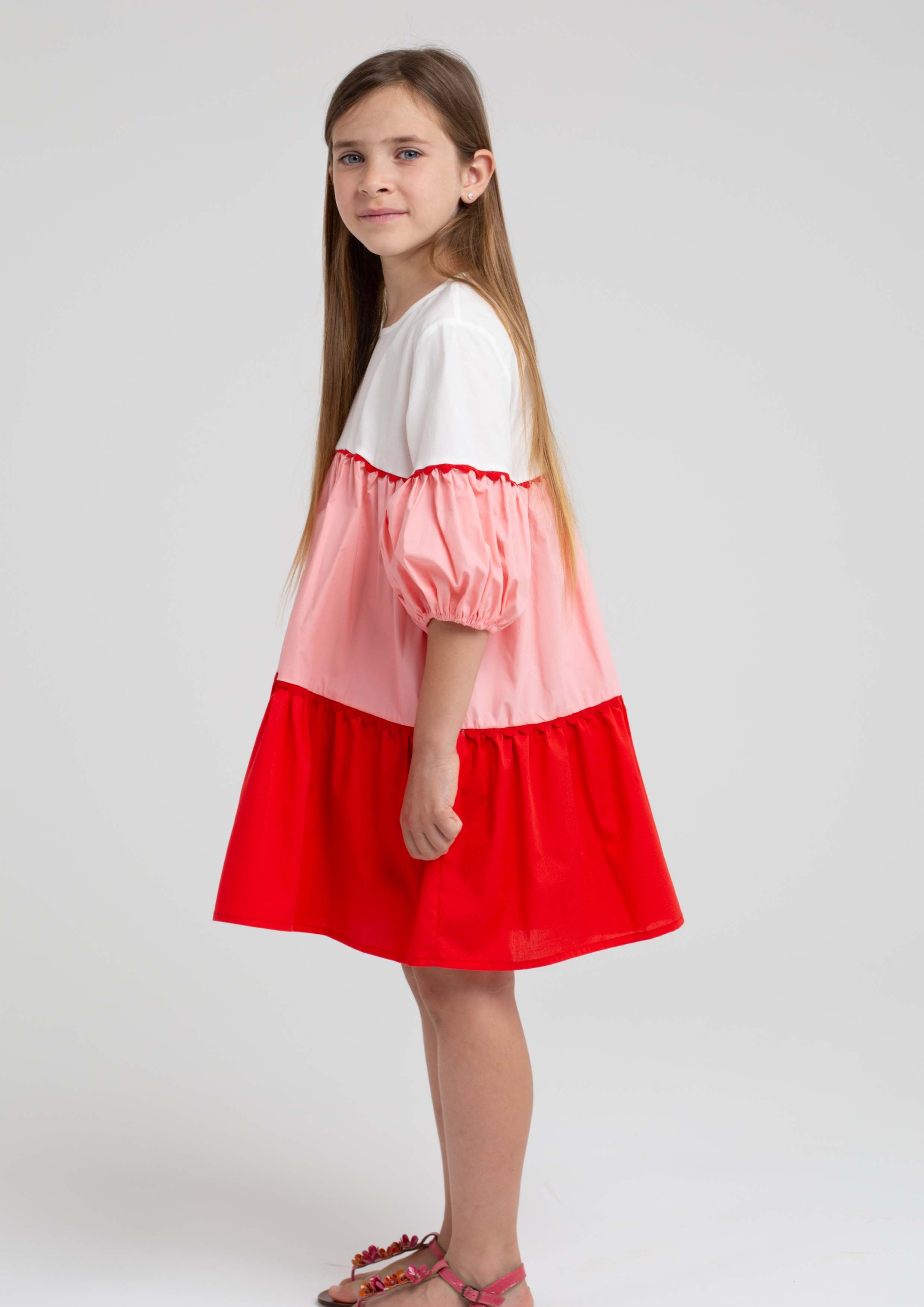 Piccola Ludo Volga Red and Pink Dress